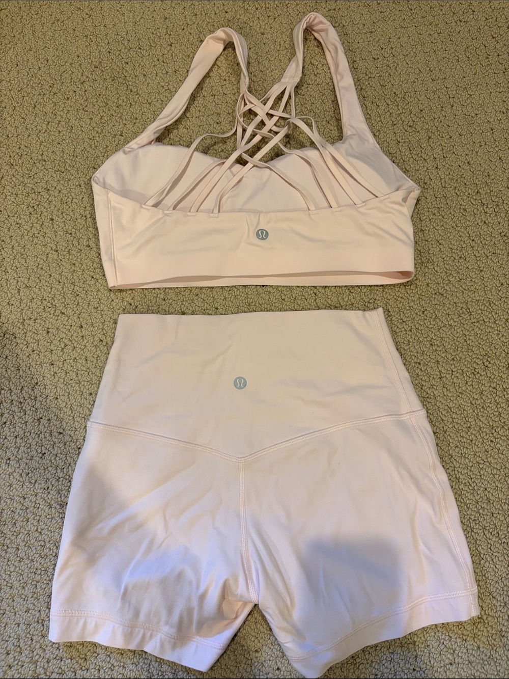 Lululemon Light Pink Double Lined High-Waist Shorts Size 6
